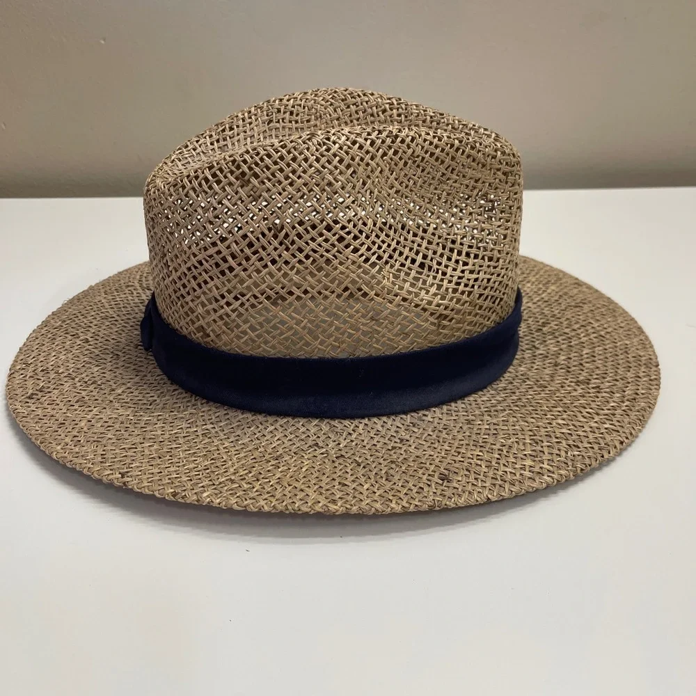 Vintage Nike Team Michigan Wolverines Straw Woven‎ Hat Navy Blue Yellow OSFM